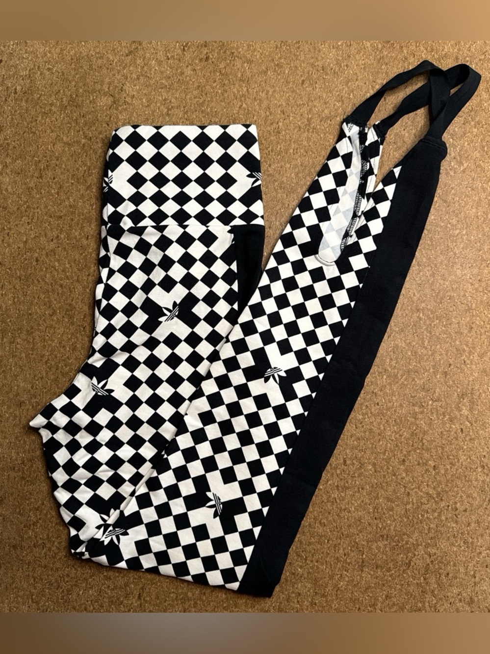 NWT Adidas Black and white checkered leggings XS